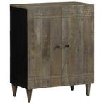 vidaXL Dressoir 60x33,5x75 cm massief mangohout lichtgrijs, Verzenden, Nieuw