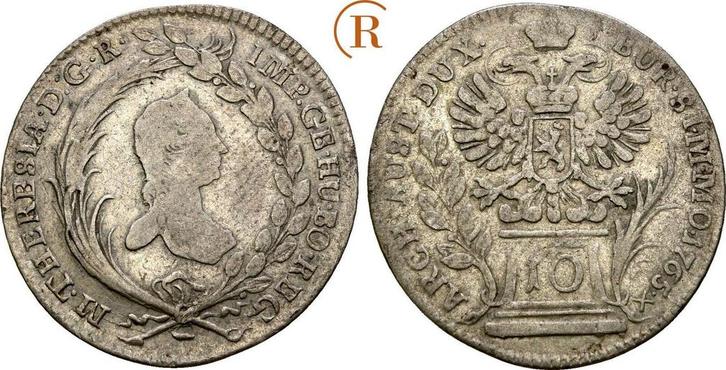10 Kreuzer Prag 1765 Habsburg: Maria Theresia, 1740-1780:, Postzegels en Munten, Munten | Europa | Niet-Euromunten, België, Verzenden