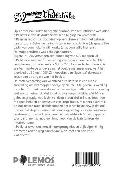 500 moppen uit ’t Pallieterke 9789493005112 P. Vinck, Boeken, Stripverhalen, Gelezen, Verzenden