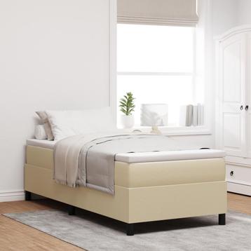 vidaXL Boxspring Lichtgroen Grijs Eenpersoons Corduroy, Verzenden
