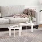 vidaXL Salontafel 2 pcs Wit 47.5 x 47.5 x 27 cm Massief, Huis en Inrichting, Tafels | Salontafels, Verzenden, Nieuw