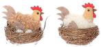 Vogelnest kippennesten met kip en haan l7.5w5.0h6.0 set van, Hobby en Vrije tijd, Nieuw