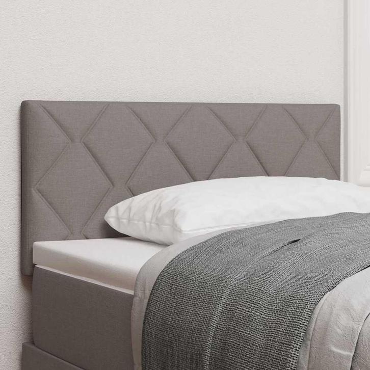 vidaXL Stoffen Hoofdbord Geometrisch met hoofdeinde Taupe, Huis en Inrichting, Slaapkamer | Bedden, Nieuw, Verzenden