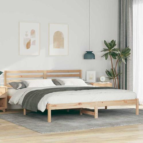 vidaXL Bedframe met hoofdeinde Bruin 180 x 200 cm Massief, Huis en Inrichting, Slaapkamer | Bedden, Nieuw, Verzenden