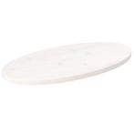 vidaXL Tafelblad ovaal 70x35x2,5 cm massief grenenhout wit, Verzenden, Nieuw