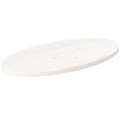vidaXL Tafelblad ovaal 70x35x2,5 cm massief grenenhout wit, Huis en Inrichting, Tafelonderdelen, Nieuw, Verzenden