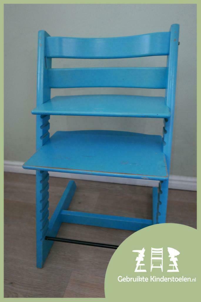 GEBRUIKTE: Stokke Tripp Trapp lichtblauw / Blue, Kinderen en Baby's, Kinderstoelen, Meegroeistoel, Zo goed als nieuw, Aanschuifbaar