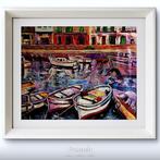 Albert Peiro Gonzalez (1934-2015) - Barcas en el Puerto de, Antiquités & Art, Art | Peinture | Classique