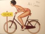 Alek Sander (XX-XXI) - Madame Cohiba auf einem Fahrrad zum, Antiek en Kunst, Kunst | Schilderijen | Modern