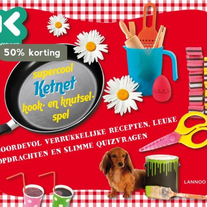 Supercool Ketnet Kook- En Knutselspel + Speelkaarten, Boeken, Kookboeken, Zo goed als nieuw, Verzenden