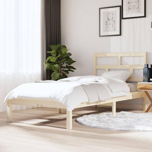 vidaXL Cadre de lit Bois massif 90x190 cm Simple, Maison & Meubles, Chambre à coucher | Lits, Neuf, Envoi