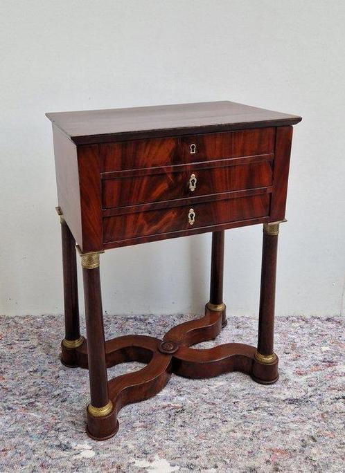 Empire Travailleuse - Trumeau - Table dappoint - Acajou,, Antiek en Kunst, Antiek | Meubels | Stoelen en Sofa's