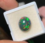 Groene Vuur Opaal Cabochon - Hoogte: 10 mm - Breedte: 8.5, Verzamelen, Mineralen en Fossielen