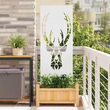 vidaXL Tuin Privacy Scherm Wit 50 x 140 cm Koudgewalst staal beschikbaar voor biedingen