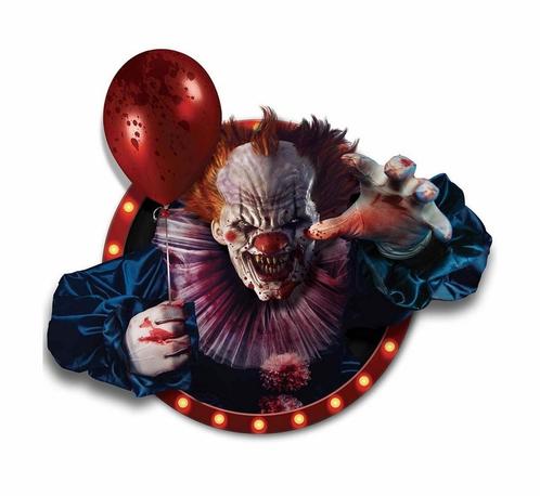 Halloween Wanddecoratie Clown 80cm, Hobby & Loisirs créatifs, Articles de fête, Envoi