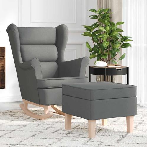 vidaXL Schommelstoel met voetenbank stof donkergrijs, Huis en Inrichting, Fauteuils, Nieuw, Verzenden
