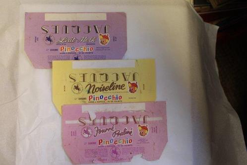 Pinocchio - 3 Promotional Material - Chocolade Jaques - 1965, Verzamelen, Disney