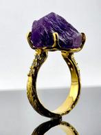 Amethist - Zilver - Ring - Ruwe elegantie, Antiek en Kunst