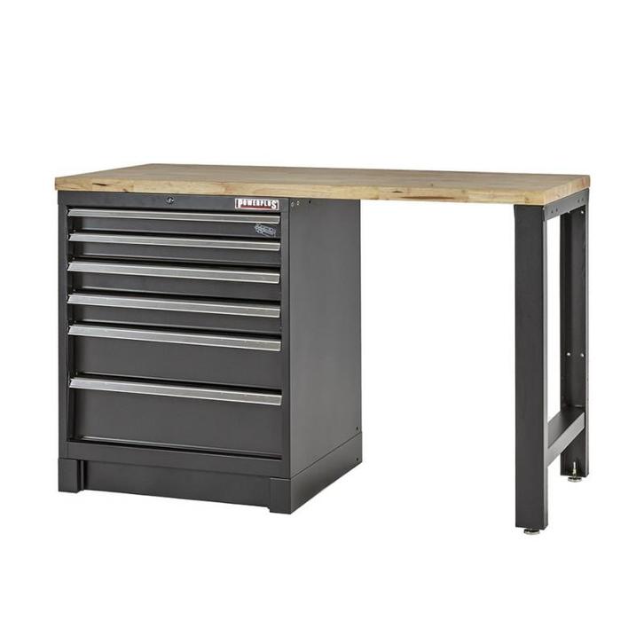Heavy Duty werkbank met hardhouten werkblad en laden blok, Doe-het-zelf en Bouw, Werkbanken, Ophalen of Verzenden