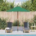 vidaXL Parasol met houten paal 150x200 cm groen, Tuin en Terras, Verzenden, Nieuw