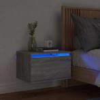vidaXL Nachtkastje met LEDs wandgemonteerd grijs sonoma, Huis en Inrichting, Slaapkamer | Nachtkastjes, Verzenden, Nieuw
