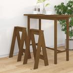 vidaXL Tabourets lot de 2 marron miel 40x40x75 cm bois, Huis en Inrichting, Verzenden