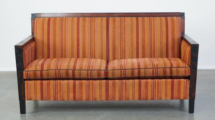 Sofa - Hout, Textiel - Art Deco 2-zits-bank, Antiek en Kunst, Kunst | Designobjecten