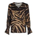 Marc Aurel • zwart bruine blouse • 36, Kleding | Dames, Verzenden, Nieuw, Maat 36 (S), Marc Aurel
