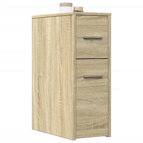 vidaXL Badkamerkast smal met wielen bewerkt hout sonoma, Huis en Inrichting, Kasten | Overige, Nieuw, Verzenden