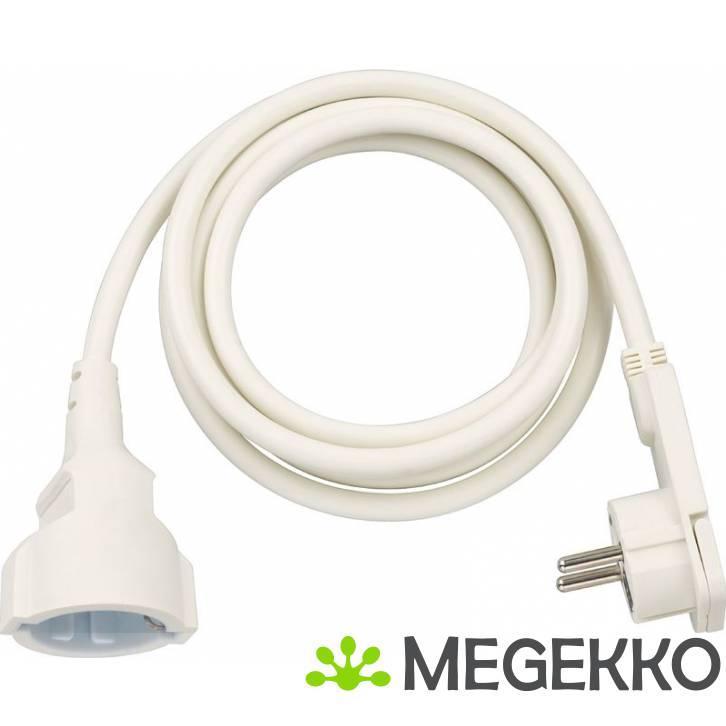 Stroom Verlengkabel 2 m H05VV-F 3G1.5 IP20 Wit, Informatique & Logiciels, Pc & Câble réseau, Envoi