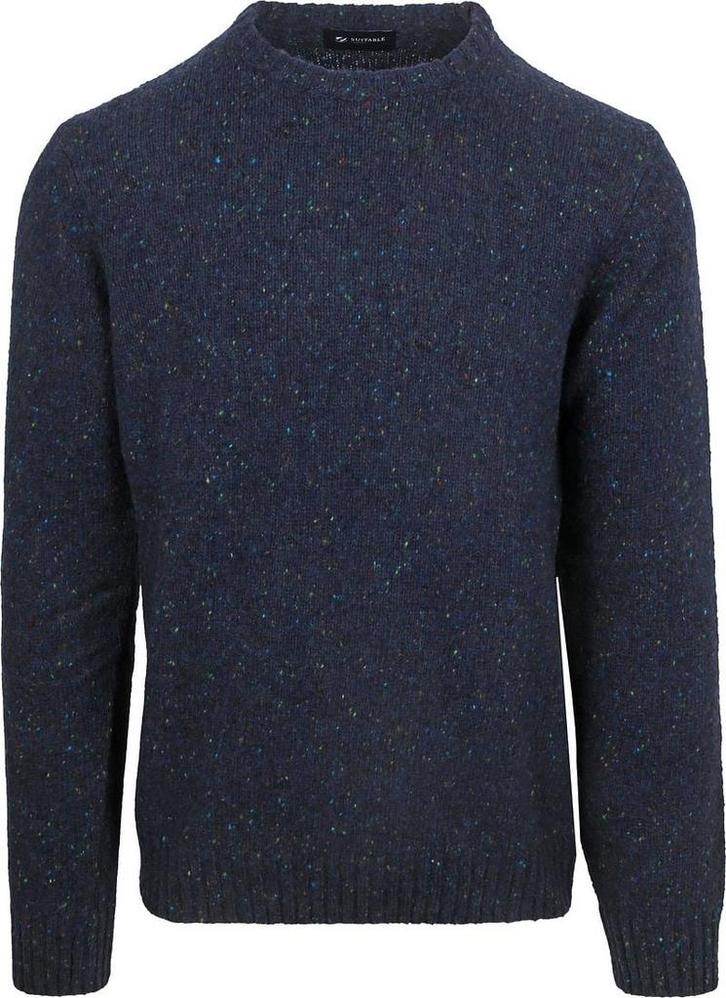 Suitable Trui Tweed Wol Blend Navy maat Maat 52/54 (L) Heren, Kleding | Heren, Truien en Vesten, Blauw, Nieuw, Maat 52/54 (L)