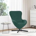 vidaXL Donkergrijze Fauteuil Donkergroen Medium Stof, Huis en Inrichting, Verzenden, Nieuw