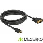 Delock 85655 HDMI naar DVI 24+1 kabel bidirectioneel 3 m, Verzenden, Nieuw