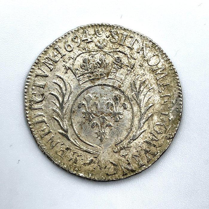 Frankrijk. Louis XIV (1643-1715). 1/2 Écu 1694-C, Caen, Postzegels en Munten, Munten | Europa | Euromunten