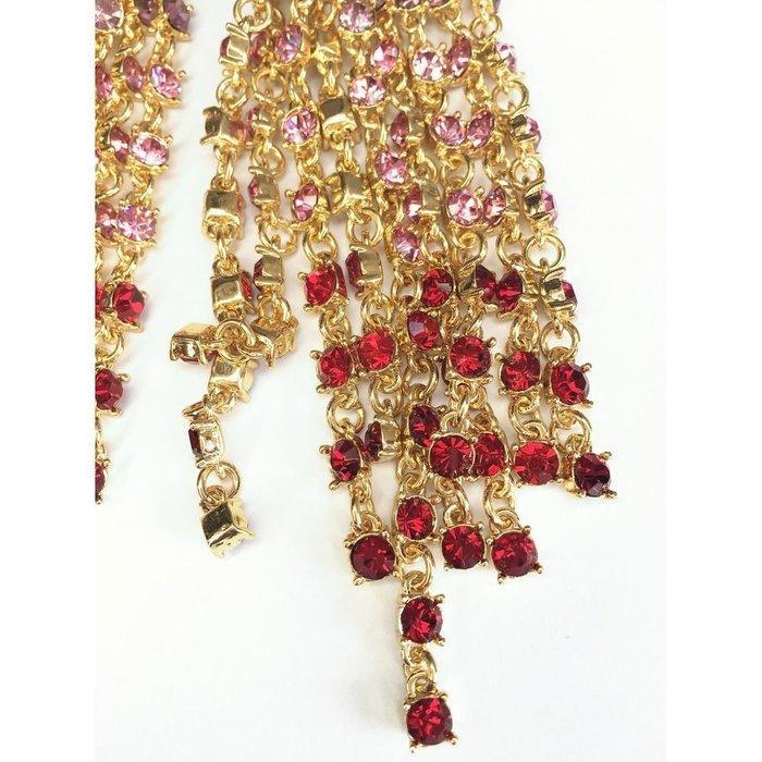 Oscar De La Renta - Metaal - Oorbellen - Cascade crystal, Antiek en Kunst, Curiosa en Brocante