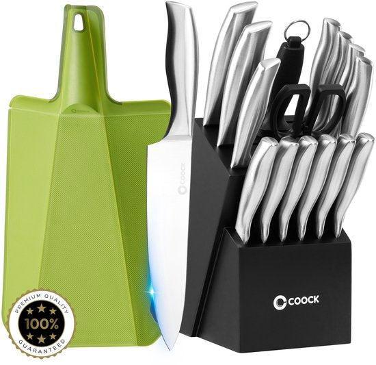 2dekans | COOCK - Messenset met Blok en Vouwbare Snijplank -, Articles professionnels, Horeca | Équipement de cuisine, Enlèvement ou Envoi