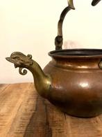 Pot - Brons, Koper - Oude pot versierd, Antiek en Kunst