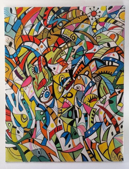 Elena Khmeleva - Joyful impressions. Œuvre originale, fait à, Antiek en Kunst, Kunst | Schilderijen | Modern