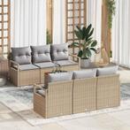 vidaXL Tuin Sofa Set Beige 7 pcs Beige, lichtgrijs Groot, Verzenden, Nieuw