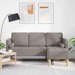 vidaXL bank / zetelstel met kussen Taupe Polyester, Huis en Inrichting, Zetels | Zetels, Verzenden, Nieuw