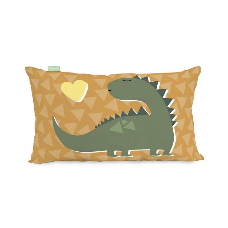 Kinderkussenhoes Happy Dino | Happynois, Huis en Inrichting, Woonaccessoires | Kussens, Overige kleuren, Nieuw, Verzenden