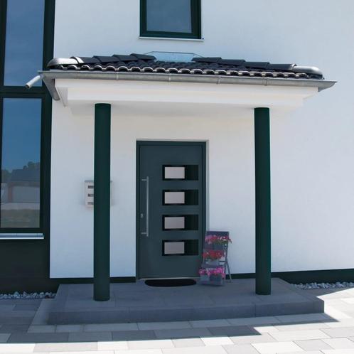 vidaXL Voordeur 100x210 cm aluminium en PVC antracietkleurig, Doe-het-zelf en Bouw, Deuren en Vliegenramen, Nieuw, Verzenden