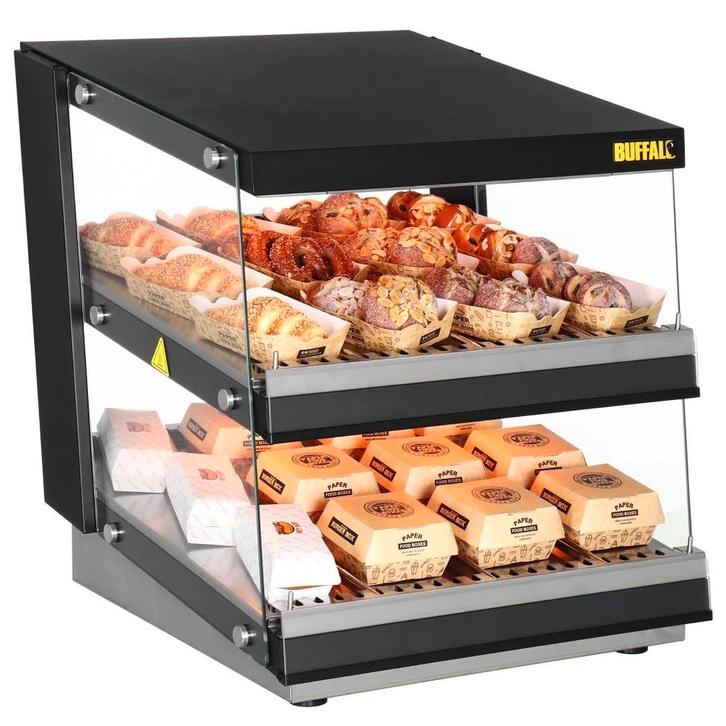 Burger Warmhoudvitrine | Zwart | 30°C/90°C | Statisch | 2, Articles professionnels, Horeca | Équipement de cuisine, Envoi