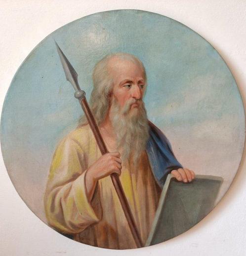 École italienne (XVIII) - San Tommaso con la lancia e un, Antiek en Kunst, Kunst | Schilderijen | Klassiek