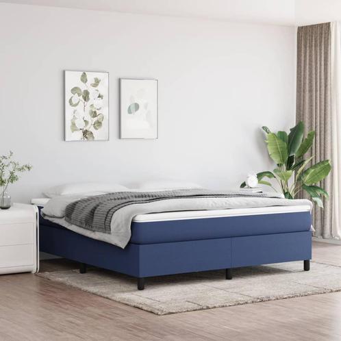 vidaXL Cadre de lit Bleu 160x200 cm Tissu, Maison & Meubles, Chambre à coucher | Lits, Neuf, Envoi