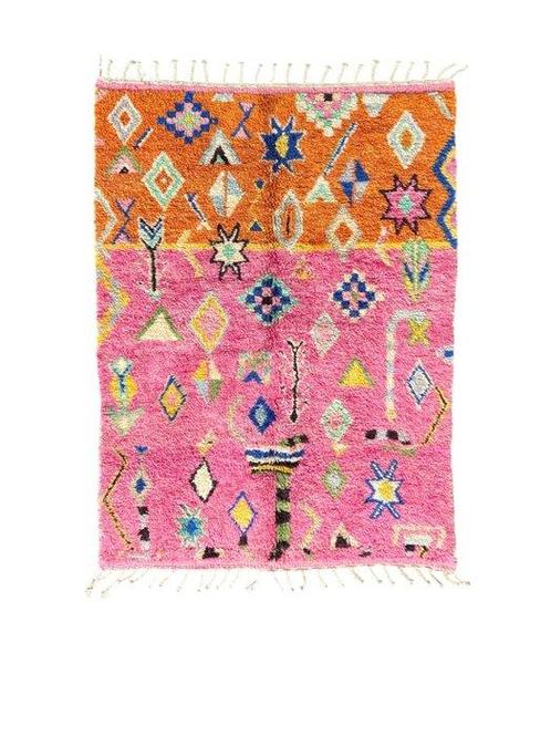Boho Chic Marokkaanse kleurrijke Berber wollen tapijt -, Huis en Inrichting, Stoffering | Tapijten en Vloerkleden