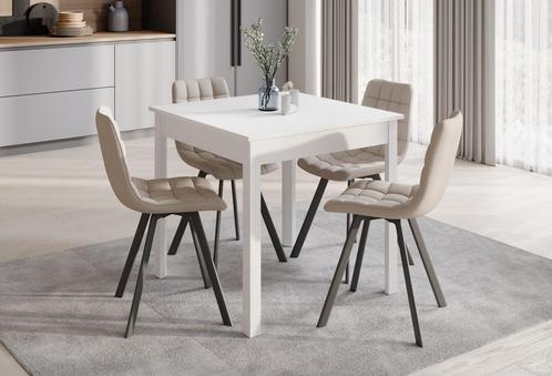 Meubella eetkamertafel wit vierkant 80x80 cm | Modern, Huis en Inrichting, Tafels | Eettafels, Nieuw, 50 tot 100 cm, Verzenden