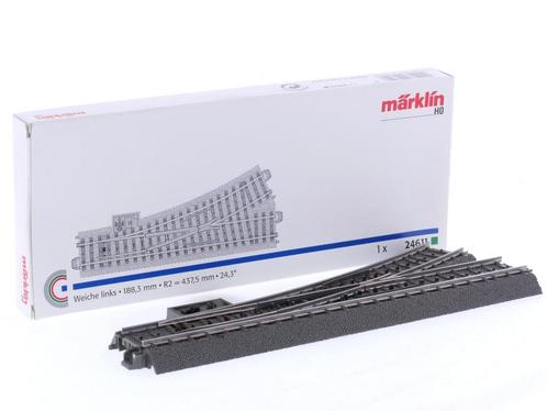 Schaal H0 Märklin 24611 wissel links 188,3 mm R2 437,5 mm.., Hobby en Vrije tijd, Modeltreinen | H0, Wisselstroom, Analoog, Zo goed als nieuw