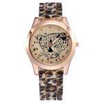 Fako® - Dameshorloge - Luipaardprint Kop - Goudkleurig -, Handtassen en Accessoires, Horloges | Dames, Verzenden, Nieuw