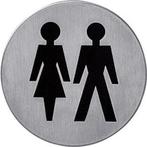 Intersteel Pictogram zelfklevend rond WC dames en heren rvs, Bricolage & Construction, Klink of Kruk